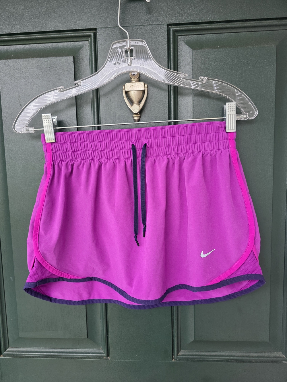 Nike DRI FIT Women's Magenta Running Shorts with Drawstring Small